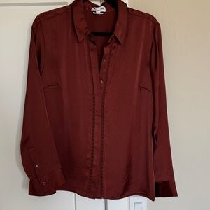 Express Portofino Rich Rust colored satin Blouse - size large